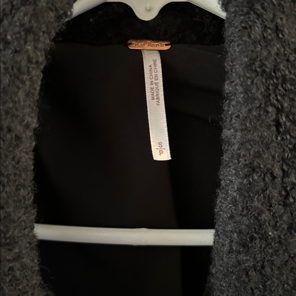 Free People Oversized Black Wool Blend Pea Coat - Picture 4 of 8